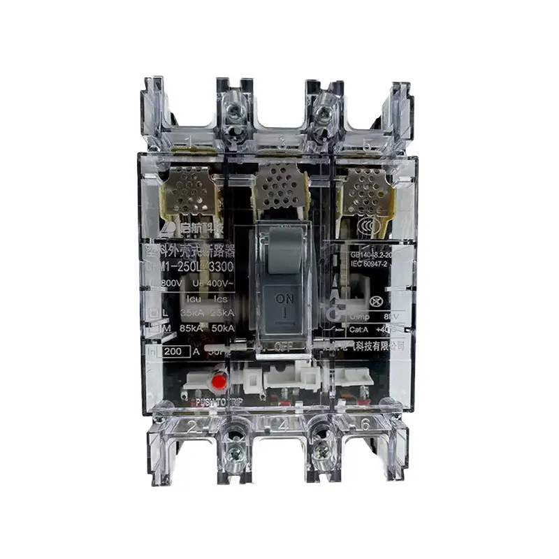 Transparent Plastic Encased Circuit Breakers 200A 250A 35/25KA